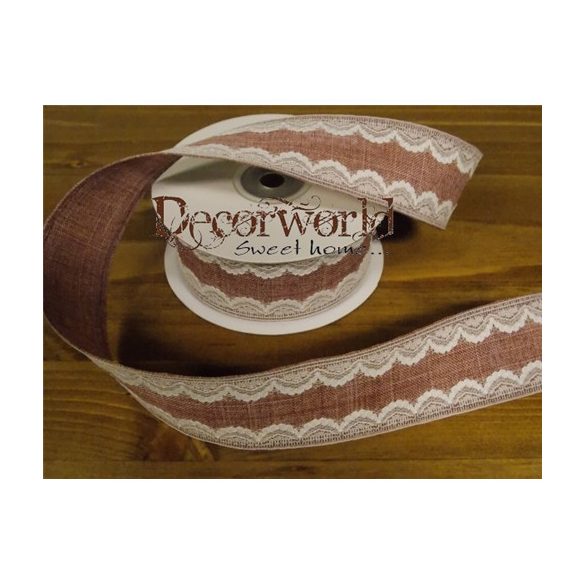 Dekorációs szalag mályva csipkés 38mm x 10m