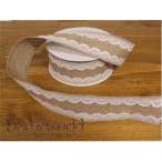 Dekorációs szalag krém csipkés 38mm x 10m