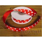 Dekorációs szalag piros, pöttyös 16mm x 10m