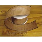 Dekorációs szalag sötétbarna szegett szélű 38mm x 10m