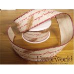 Dekorációs szalag taupe feliratos 38mm x 10m