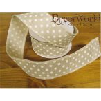 Dekorációs szalag krém, pöttyös 38mm x 10m