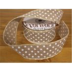 Dekorációs szalag barna, pöttyös 38mm x 10m