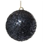 Karácsonyi gömb glitteres 8 cm akasztós - Navy kék