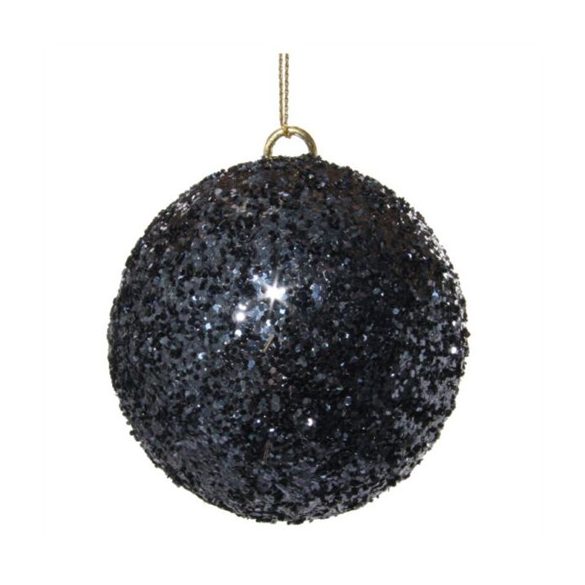 Karácsonyi gömb glitteres 8 cm akasztós - Navy kék