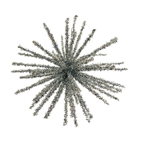 Glitteres csillag akasztható 18 cm - Ezüst