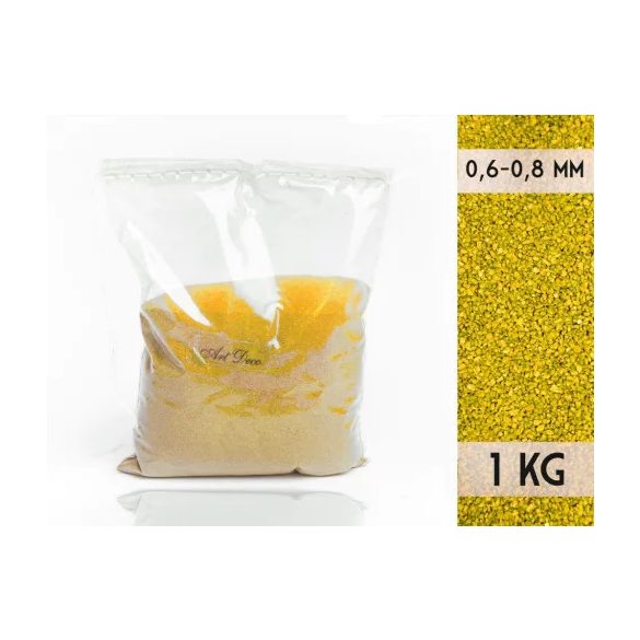 Dekorhomok 0,6-0,8mm 1kg - Sárga