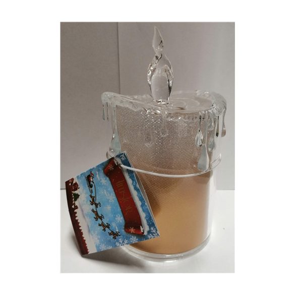 Akril gyertya LED-es 8x8x14cm - Rosegold