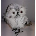 OWL FEATHER 2ASS GREY 10*8*15CM