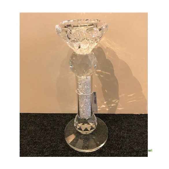 Gyertyatartó kristály kerekített felső rész - 17cm
