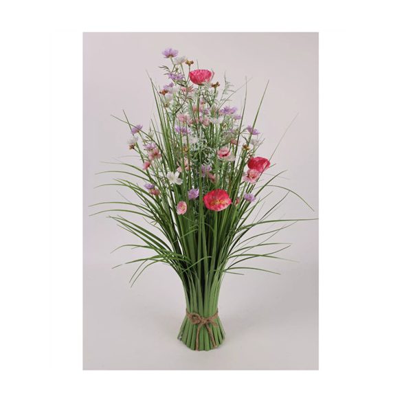 Padló virág csokor 70cm - Rózsaszín, fehér, lila