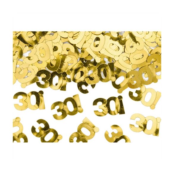 Konfetti metál számok 30-as - Arany
