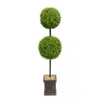 Selyemvirág buxusfa gömbök cserepes 120 cm - Zöld