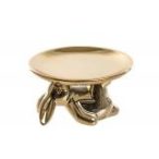 Tálca nyuszis alapon kerámia 12,5x8cm - Arany