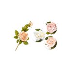 Selyemvirág rózsaszál + bimbó - Több színben