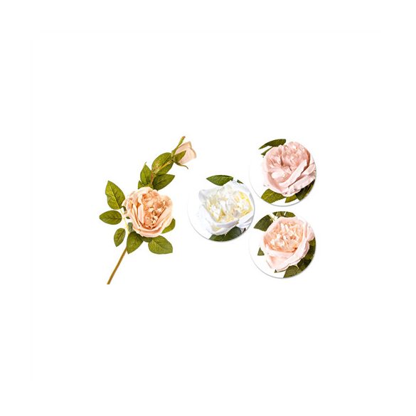 Selyemvirág rózsaszál + bimbó - Több színben