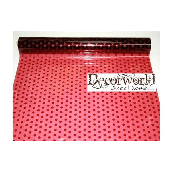 Celofán tekercs pöttyös bordó/bordó 50cm/10m