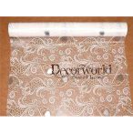 Celofán tekercs indás szíves fehér/arany 50cm/10m