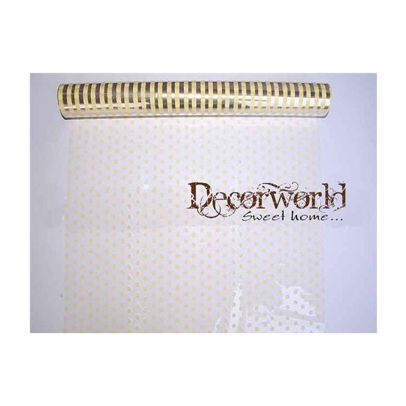 Celofán tekercs indás szíves krém/átlátszó 50cm/10m