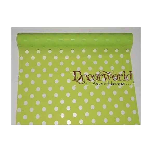 Celofán tekercs pöttyös zöld 50cm/10m