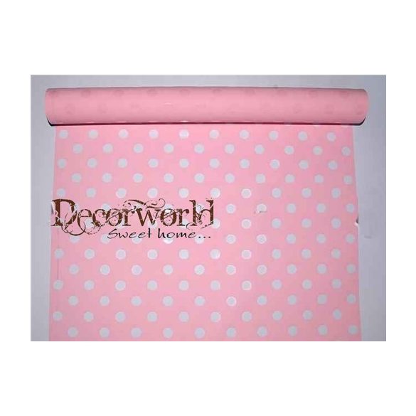 Celofán tekercs pöttyös rózsaszín 50cm/10m