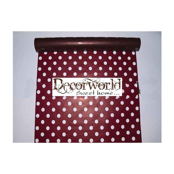 Celofán tekercs pöttyös bordó 50cm/10m