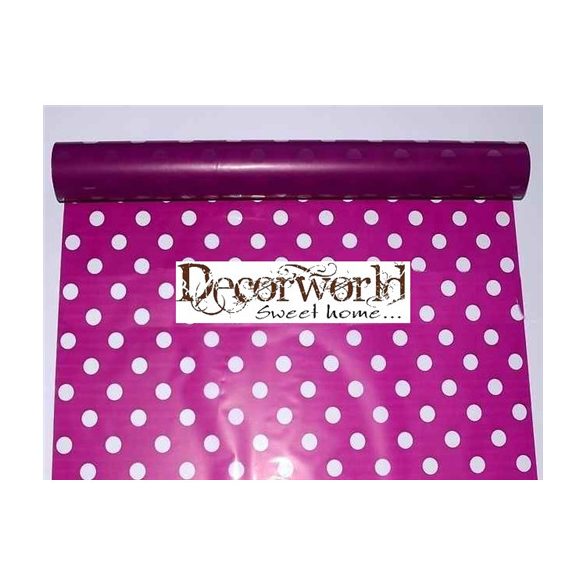 Celofán tekercs pöttyös ciklámen 50cm/10m