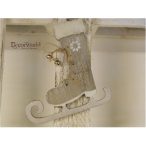 Fa korcsolya csengős szürke 17x18 cm