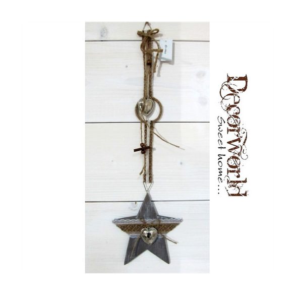 Csillagos függő csengővel szürke