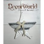 Csillagos függő szőrmés csipke masnival fehér