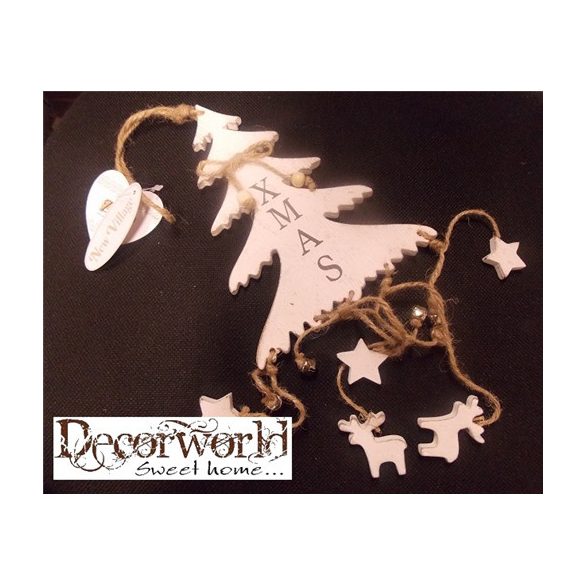 Fa Karácsonyfa Xmas feliratos akasztós, függős