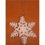 Fa függő hópehely fehér 13x13cm