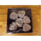 Fém szív akasztós ezüst rácsos 3cm S/6