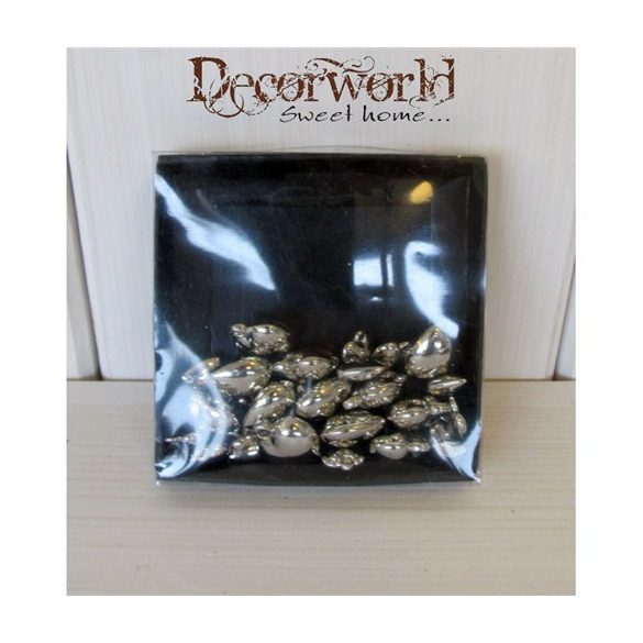 Fém szív ezüst natúr 3D 1,5cm S/24