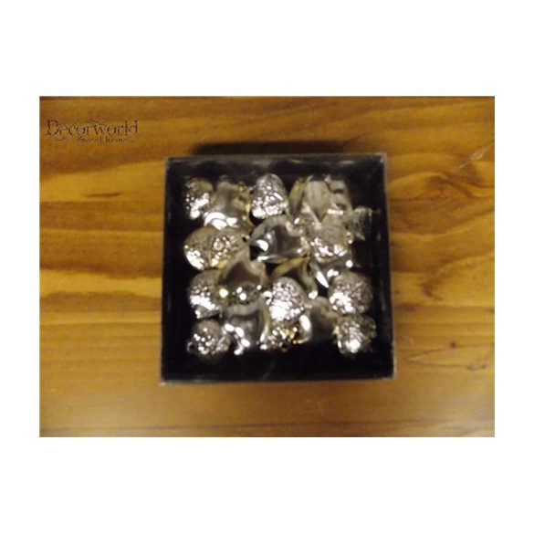 Fém szív francia/növény mintás 2cm S/24