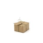   Ajándékdoboz zsinórral és kártyával papír 6x5,5x3,5cm natúr S/10db