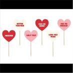 Szíves falatdísz tortadísz - 6db/cs