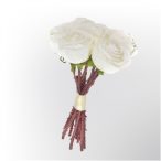 Tömöttfejű Rózsa Csokor (9 szál) 35cm - Fehér