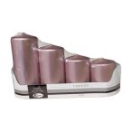   Adventi gyertya 4 db-os emelkedő méretek 70,80,100,120/50 mm - Metál rózsaszín