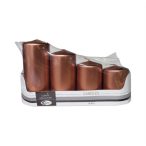   Adventi gyertya 4 db-os emelkedő méretek 70,80,100,120/50 mm - Metál bronz