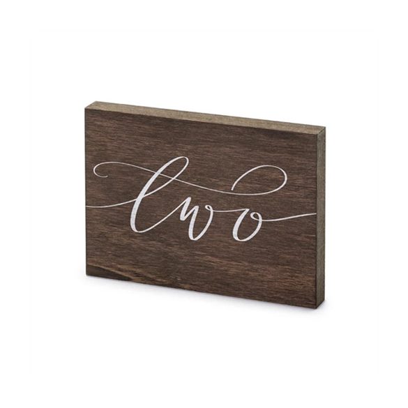 Asztalszám fa 2x18x12,5cm - Two (2)