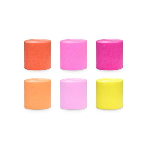 Krepp papír 6 darabos készlet 5 cm x 10 m S/6  - Nyári színek