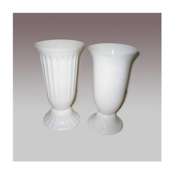 Váza műanyag talpas sima 13cm - Fehér