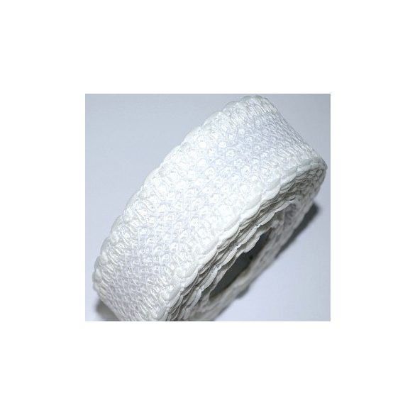 Dekor szalag hálós, csipkés 40mm x 10m - Fehér