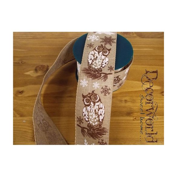 Dekorációs szalag baglyos 6cm x 10m