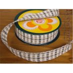 Textil szalag szürke-fehér kockás 2,5cm x 10m