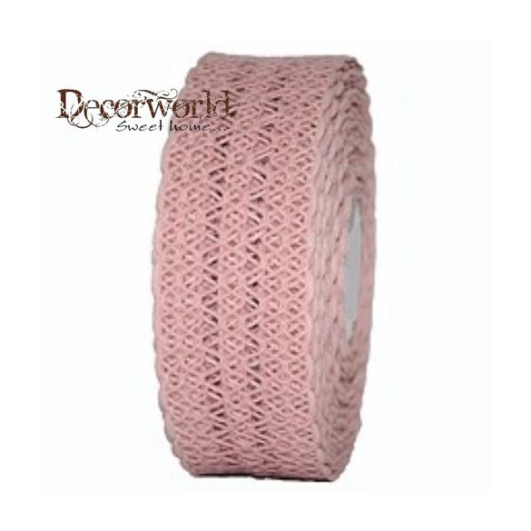 Textil szalag Horgolt csipke vintage 40mm/10m mályva