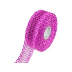 Dekor szalag hálós, csipkés 40mm x 10m - Ciklámen