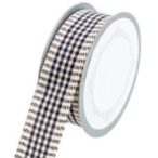 Szalag textil kockás 40mm  10m - Sötétkék/bézs/krém