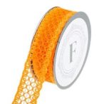 Dekor szalag hálós, csipkés 35mm x 9,1m - Napsárga